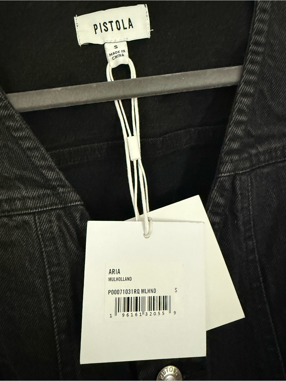 NWT Pistola Aria Denim Jumpsuit Mulholland Black Wide Leg Sz S - Picture 3 of 13